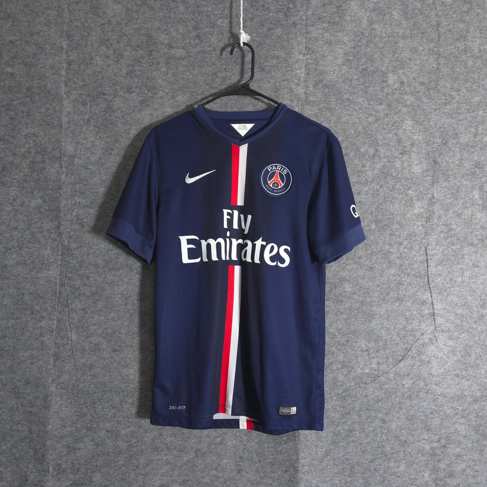 Paris Saint Germain PSG Nike Soccer Jersey Fly Emirates Navy Blue Mens Small